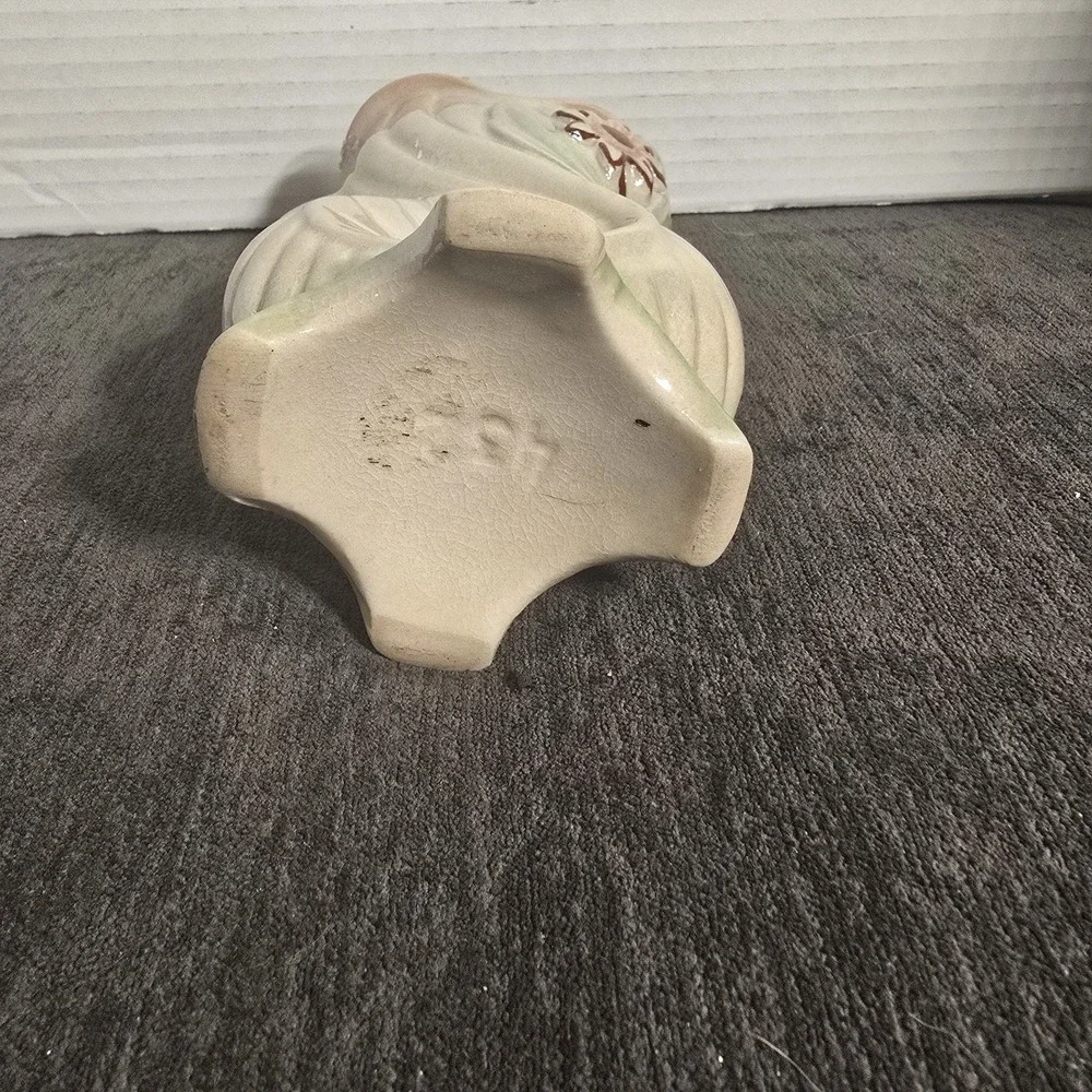Vintage Abstract Art Nouveau Fish Mouth Figure 8 Ceramic Art Pottery Vase Brazil